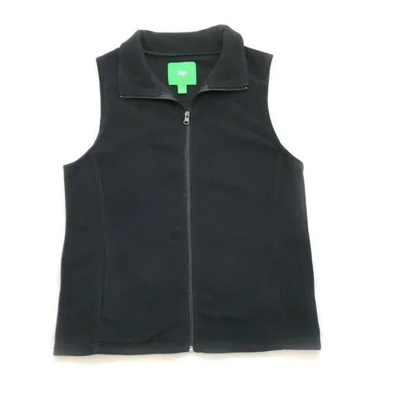 Dip Women's Black Fleece Vest Size M - Picture 3 of 9